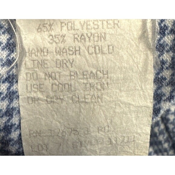 VTG Alison J. Midi Dress Womens Sz 12 Blue White Plaid 3/4 Sleeve Cottagecore - Picture 13 of 16